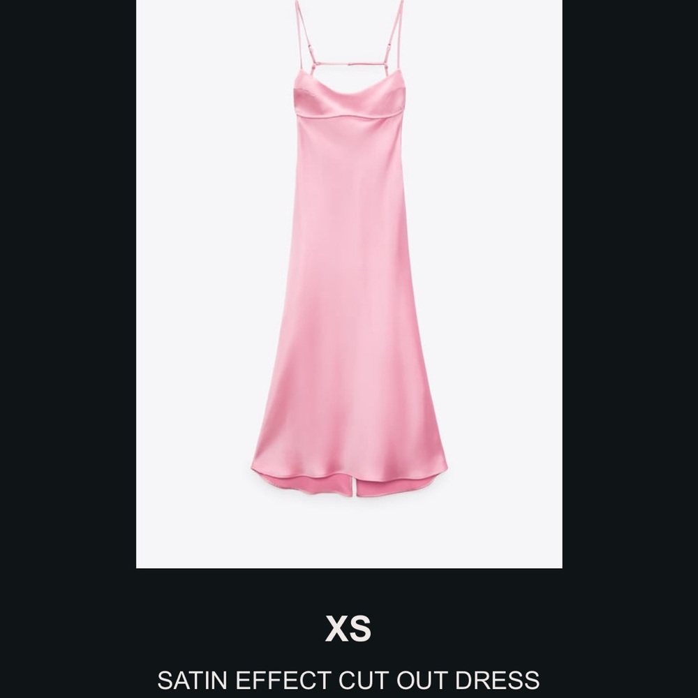 ZARA SATIN EFFECT CUT OUT DRESS